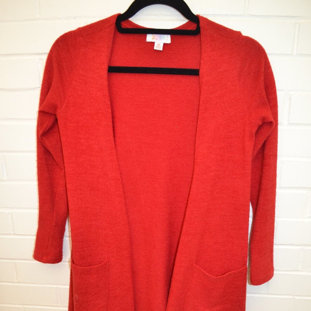Lularoe Sarah Cardigan, Red Sweater Coverup